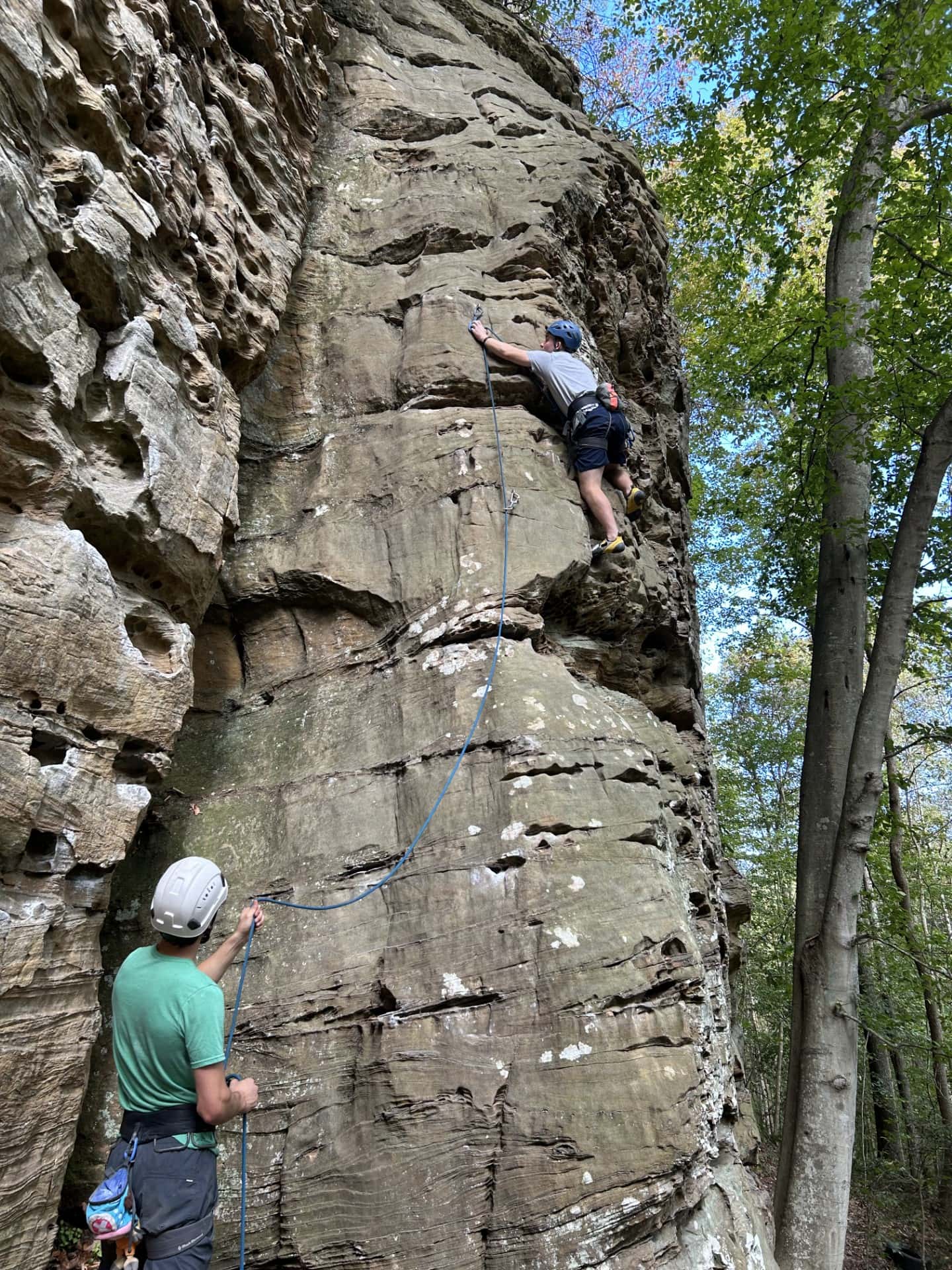 Picture of me climbing at Red River Gorge in Kentucky